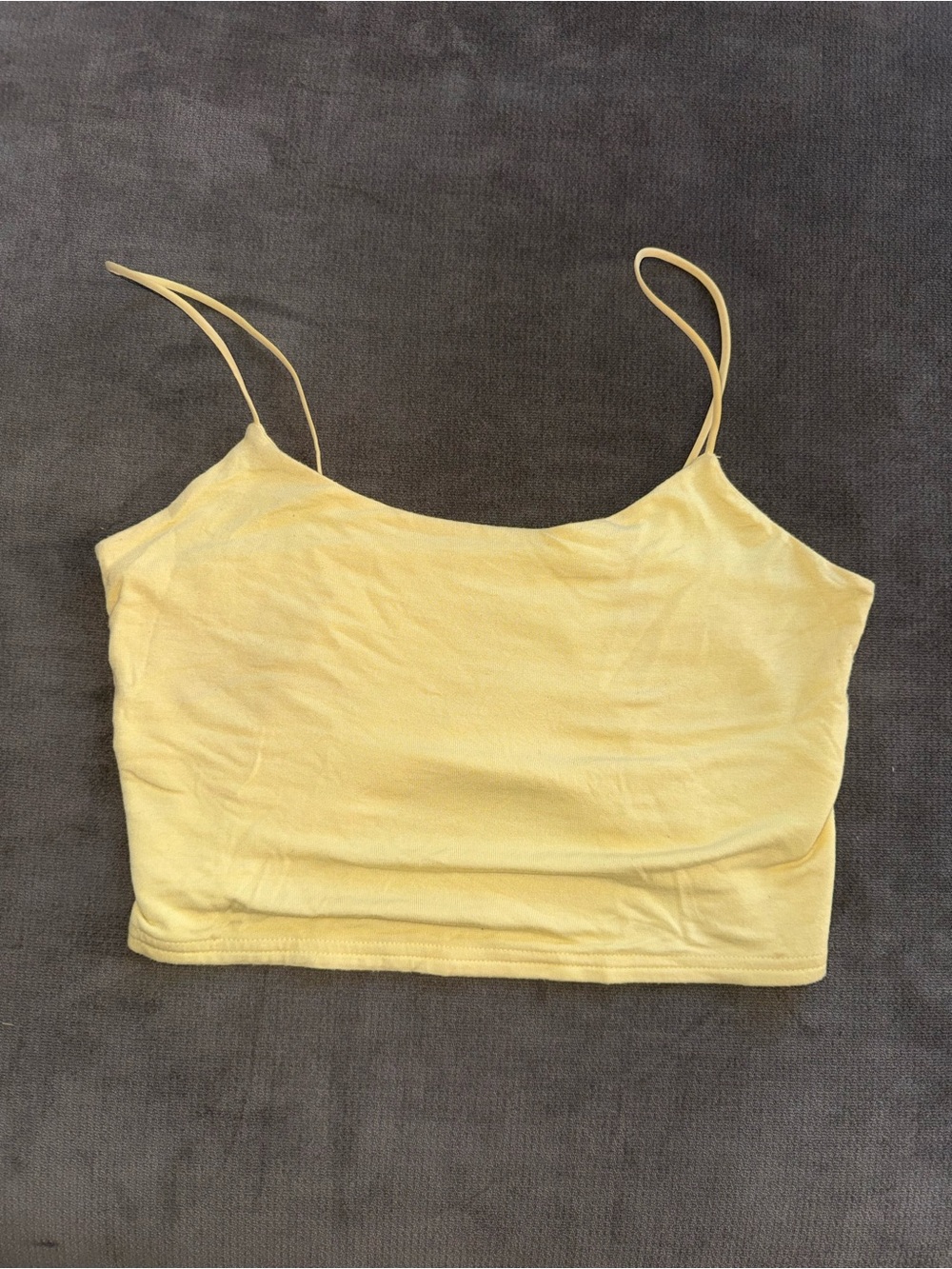 PACSUN basics Yellow Spaghetti-Strap Crop Tank Top